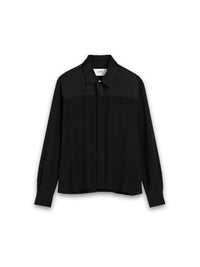 Bluse mit kontrastfarbenem Kragen