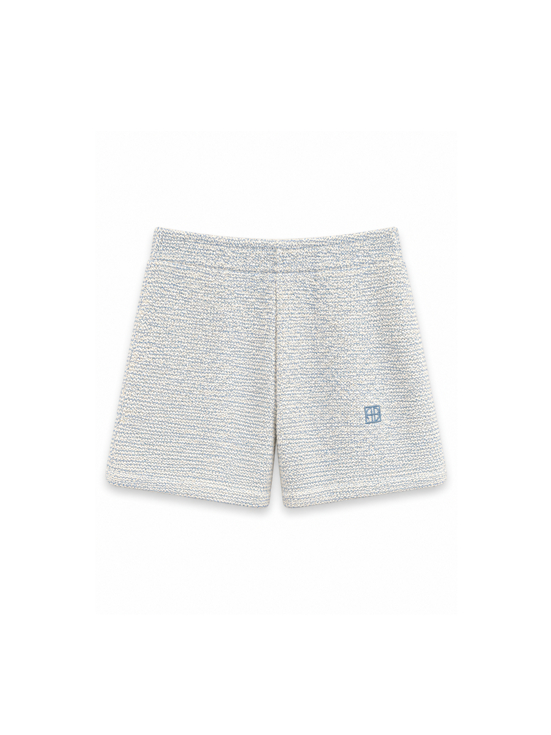 ANINE BING Kam Shorts mit strukturierter Oberfläche und Monogrammstickerei – Vorderansicht