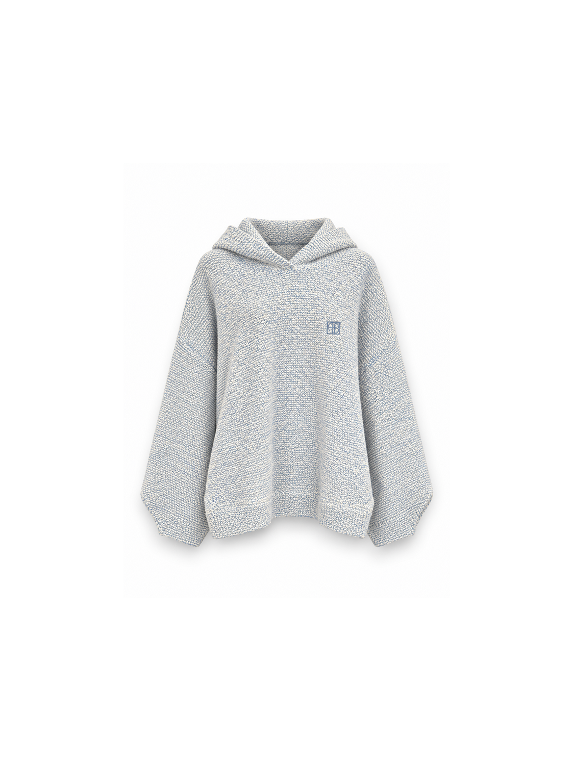 ANINE BING Alec Hoodie mit strukturierter Oberfläche und Monogrammstickerei – Vorderansicht