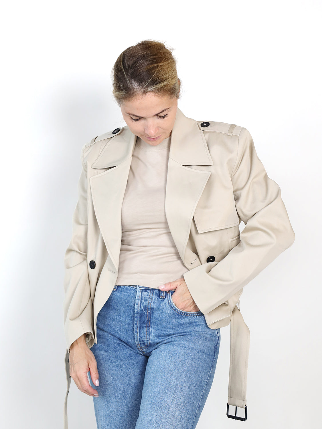 Greer – Verkürzte Jacke im Trenchcoat-Stil