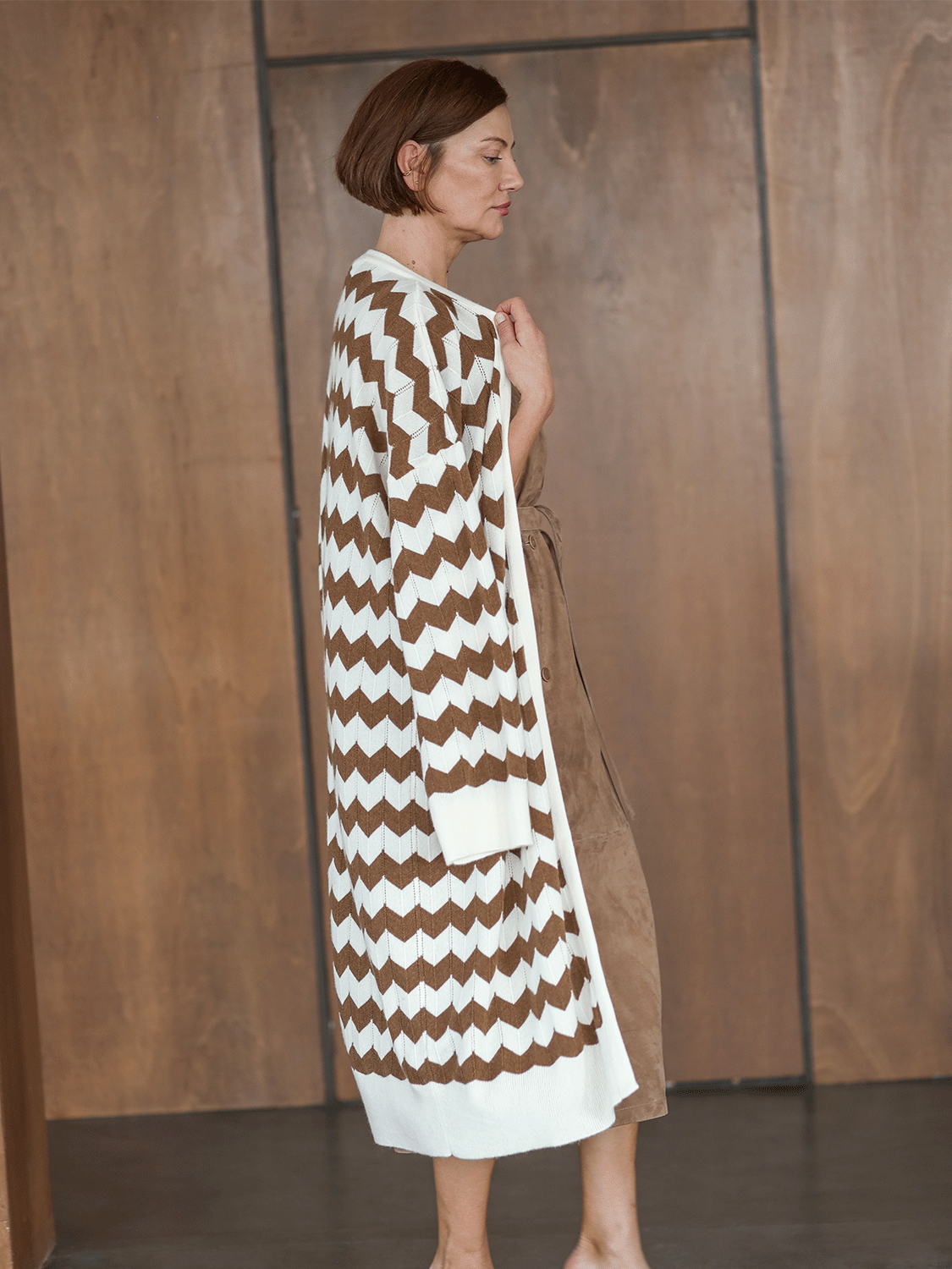 Zita - Gestreifter Cardigan aus Cashmere