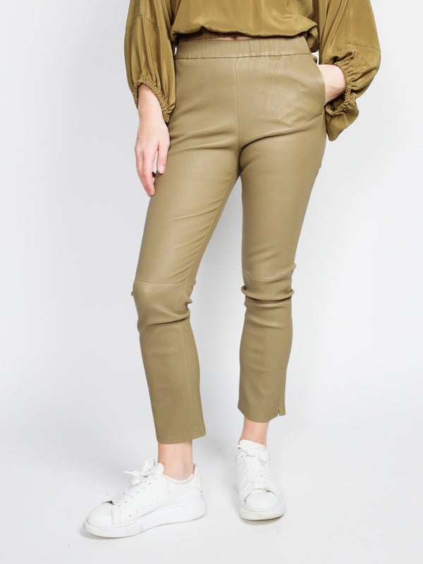 Kamilla Stretch Plonge – Leder Leggings