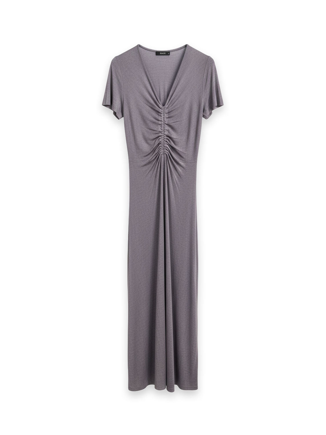 Seidenmix-Kleid mit zentraler Raffung