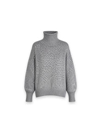 Rollkragenpullover mit Glitzer-Details