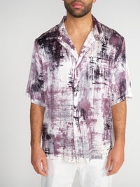 Kurzarm Seiden-Hemd mit Brushed-Effekten