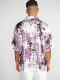 Kurzarm Seiden-Hemd mit Brushed-Effekten