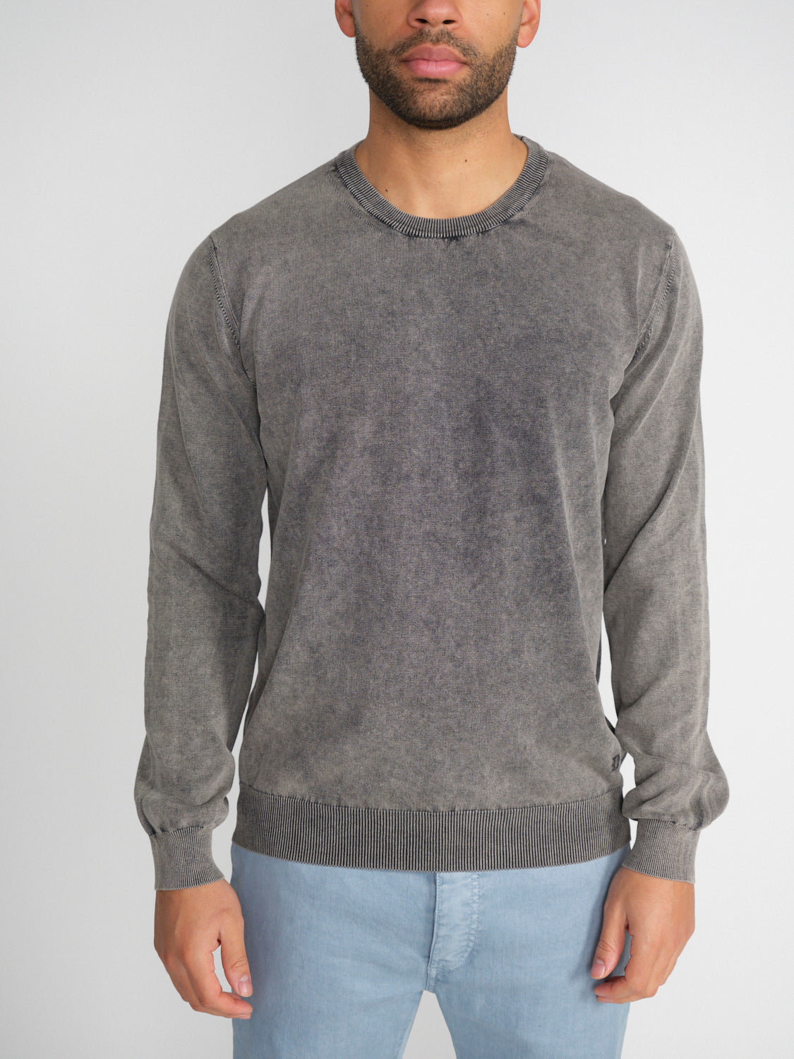 Girocollo – Leichter Baumwoll-Pullover mit Washed Effekten