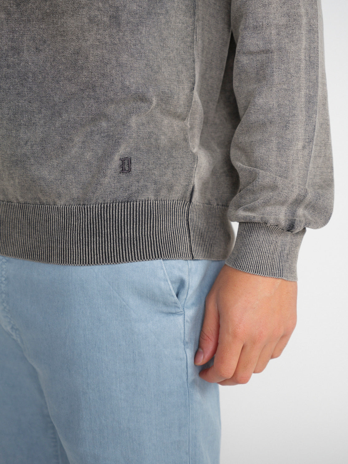 Girocollo – Leichter Baumwoll-Pullover mit Washed Effekten