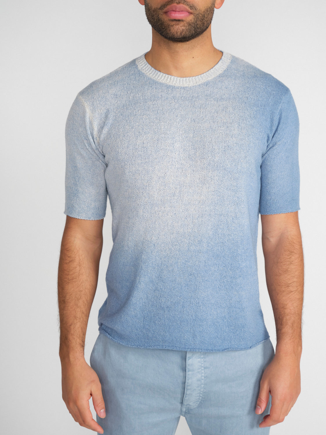 Kurzarm Strickpullover mit Farbverlauf