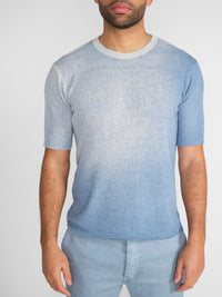 Kurzarm Strickpullover mit Farbverlauf