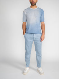 Kurzarm Strickpullover mit Farbverlauf