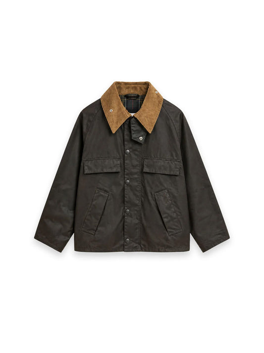 4 Pocket Jacke – Kontrastierender Cordkragen