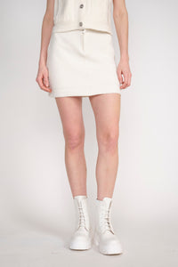 Denim Cashmere and Cotton Skirt - Minirock aus Cashmere