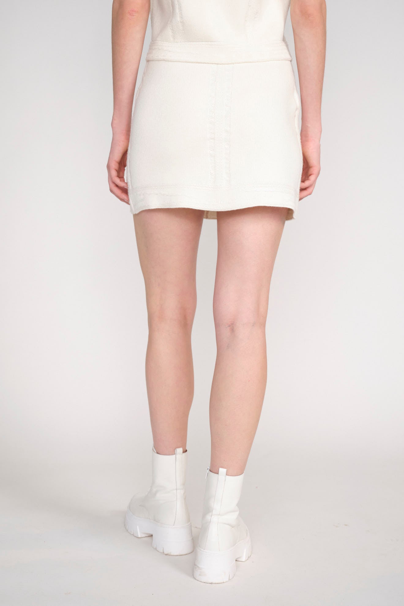 Denim Cashmere and Cotton Skirt - Minirock aus Cashmere