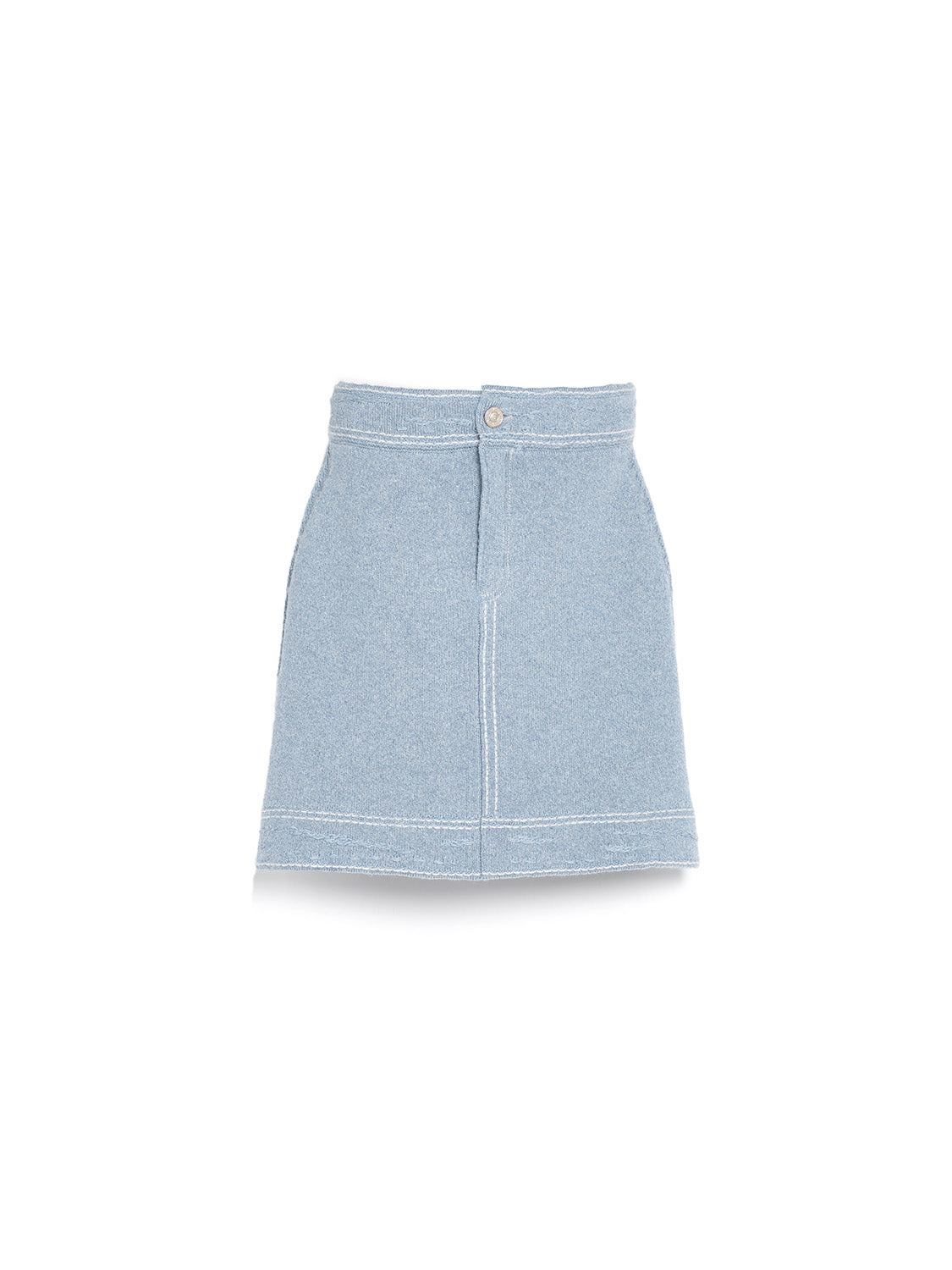 Denim cashmere-cotton mix skirt