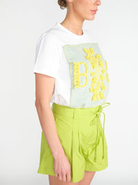 Thistle Logo Top – T-Shirt mit Kaschmir- Applikation