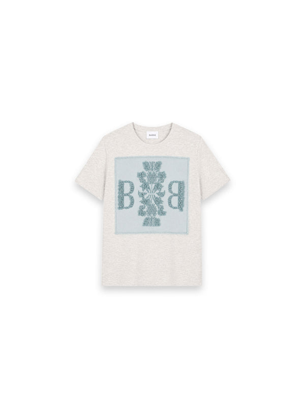 Baumwoll-T-Shirt mit Kaschmir-Applikation