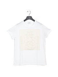 Baumwoll-T-Shirt mit Kaschmir-Applikation