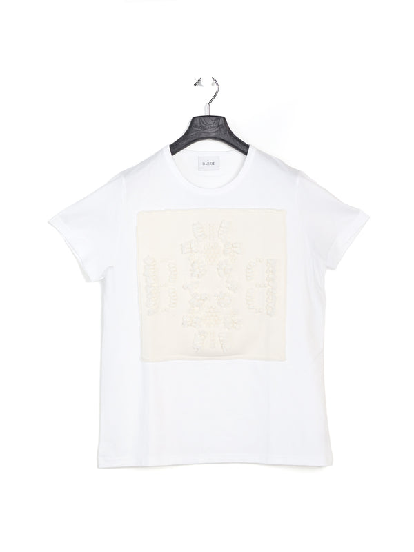 Baumwoll-T-Shirt mit Kaschmir-Applikation