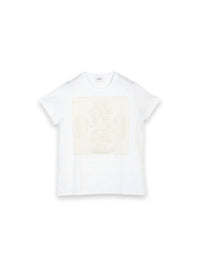 Baumwoll-T-Shirt mit Kaschmir-Applikation