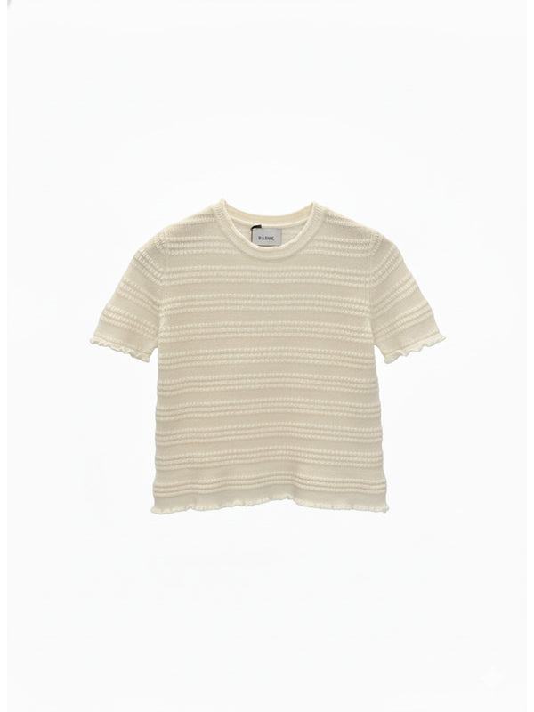 Rüschenshirt aus Cashmere-Baumwoll-Mix