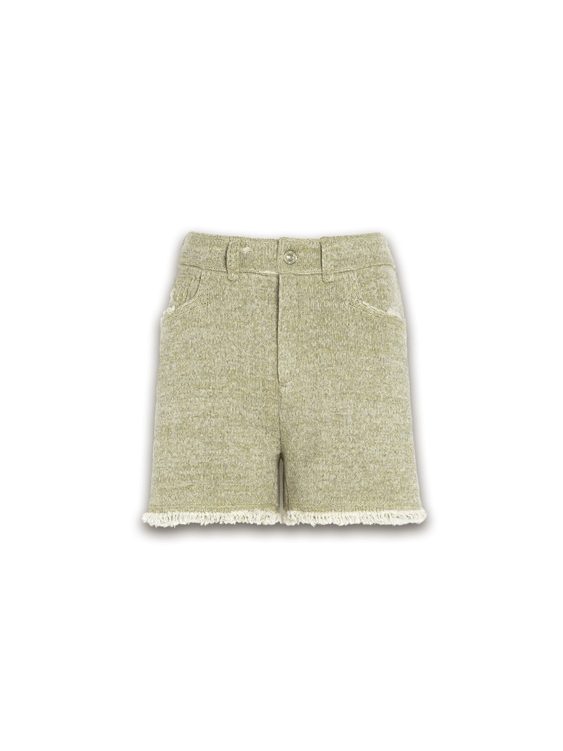 Denim Fringed Shorts - Short aus Cashmere-Baumwoll-Mix
