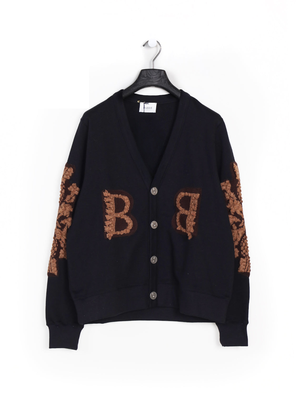 Baumwoll-Cardigan mit Kaschmir-Applikation