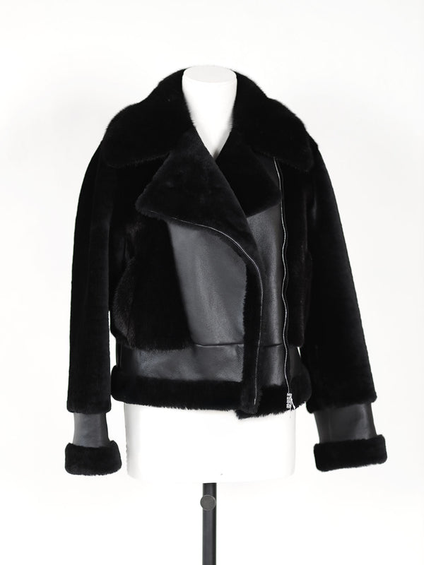 Straight – Bikerjacke aus Schafsfell