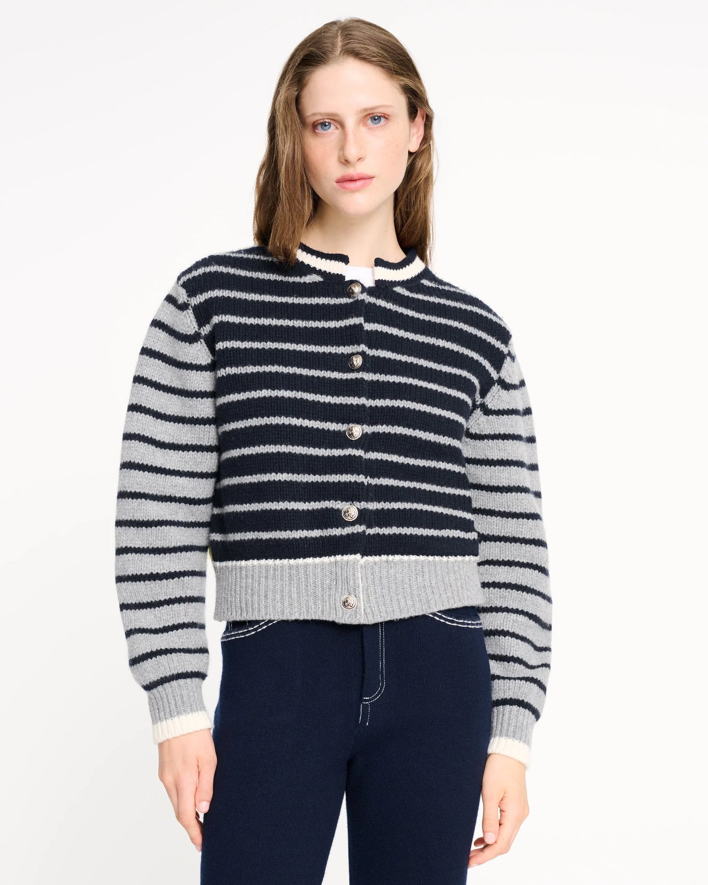 Strickjacke mit Klassisches Streifendesign