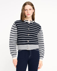 Strickjacke mit Klassisches Streifendesign