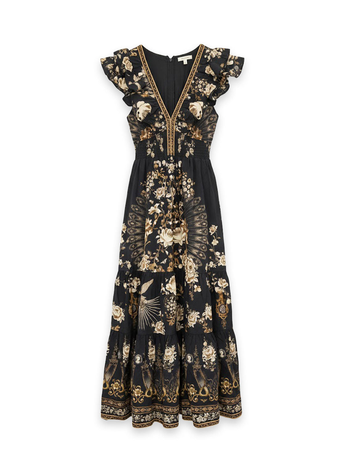 Kleid - Ruffled Maxi Dress Midnight Ornate