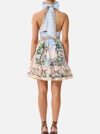 Ruffle Hem Halter Dress