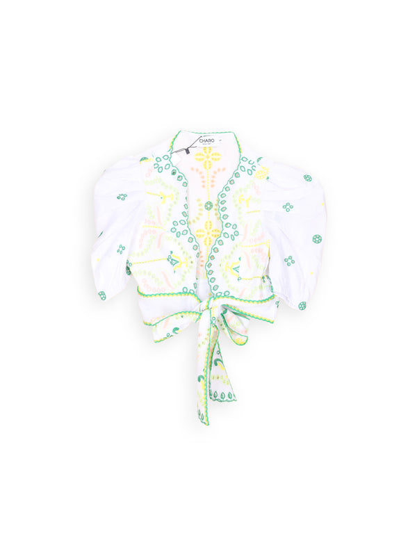 Cardigan mit floralem Loch Muster