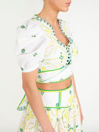 Cardigan mit floralem Loch Muster