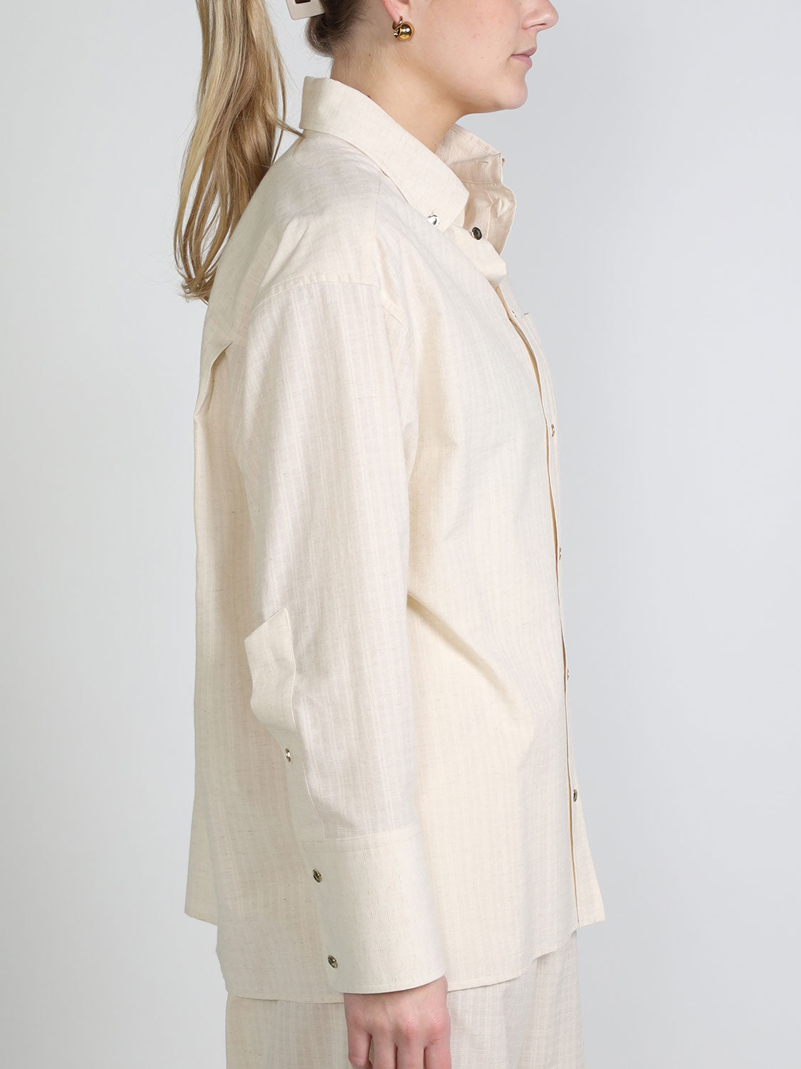 Nathalie – Melliertes Leinen-Mix-Hemd