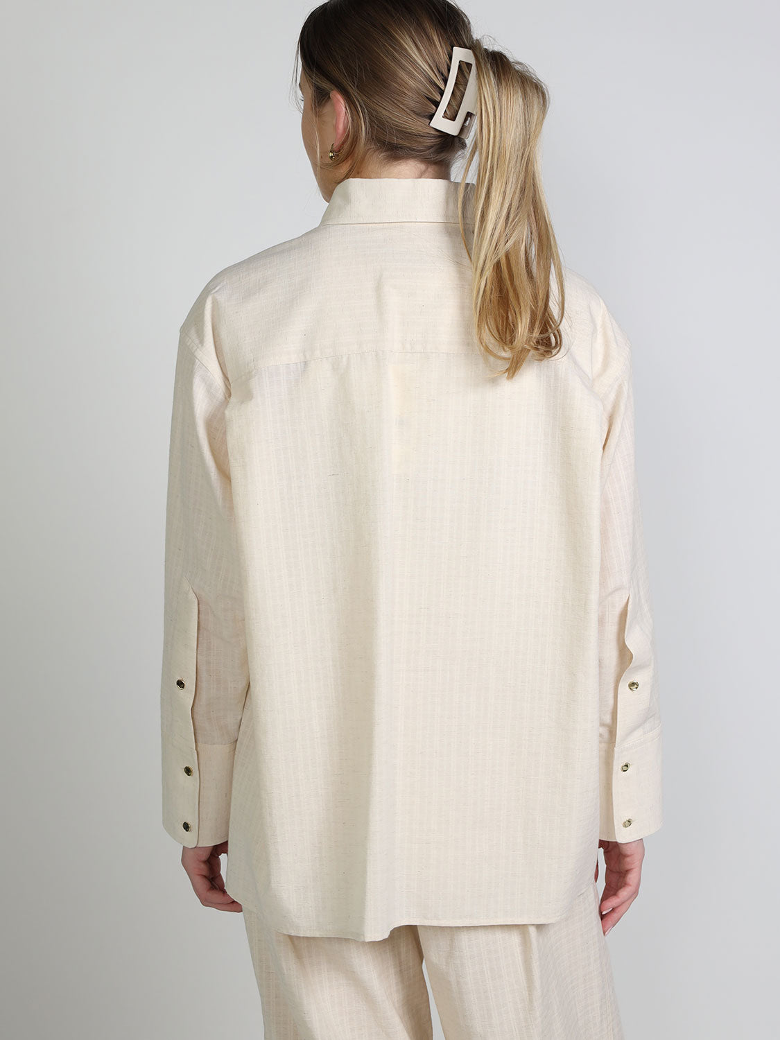 Nathalie – Melliertes Leinen-Mix-Hemd