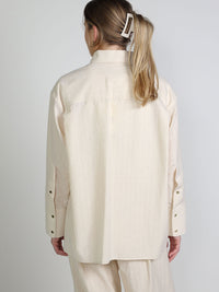 Nathalie – Melliertes Leinen-Mix-Hemd