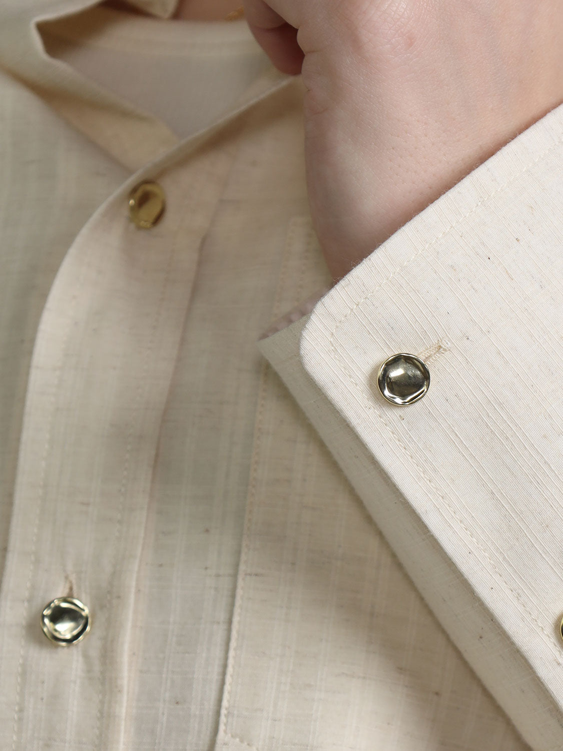 Nathalie – Melliertes Leinen-Mix-Hemd