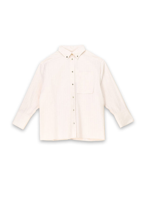 Nathalie – Melliertes Leinen-Mix-Hemd