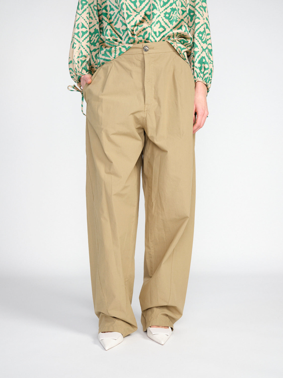 Phebe – Oversized Baumwoll-Wide-Leg-Hose