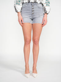 Denim-Shorts mit Rissen