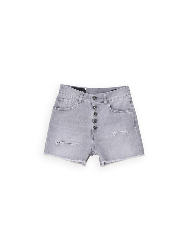 Denim-Shorts mit Rissen