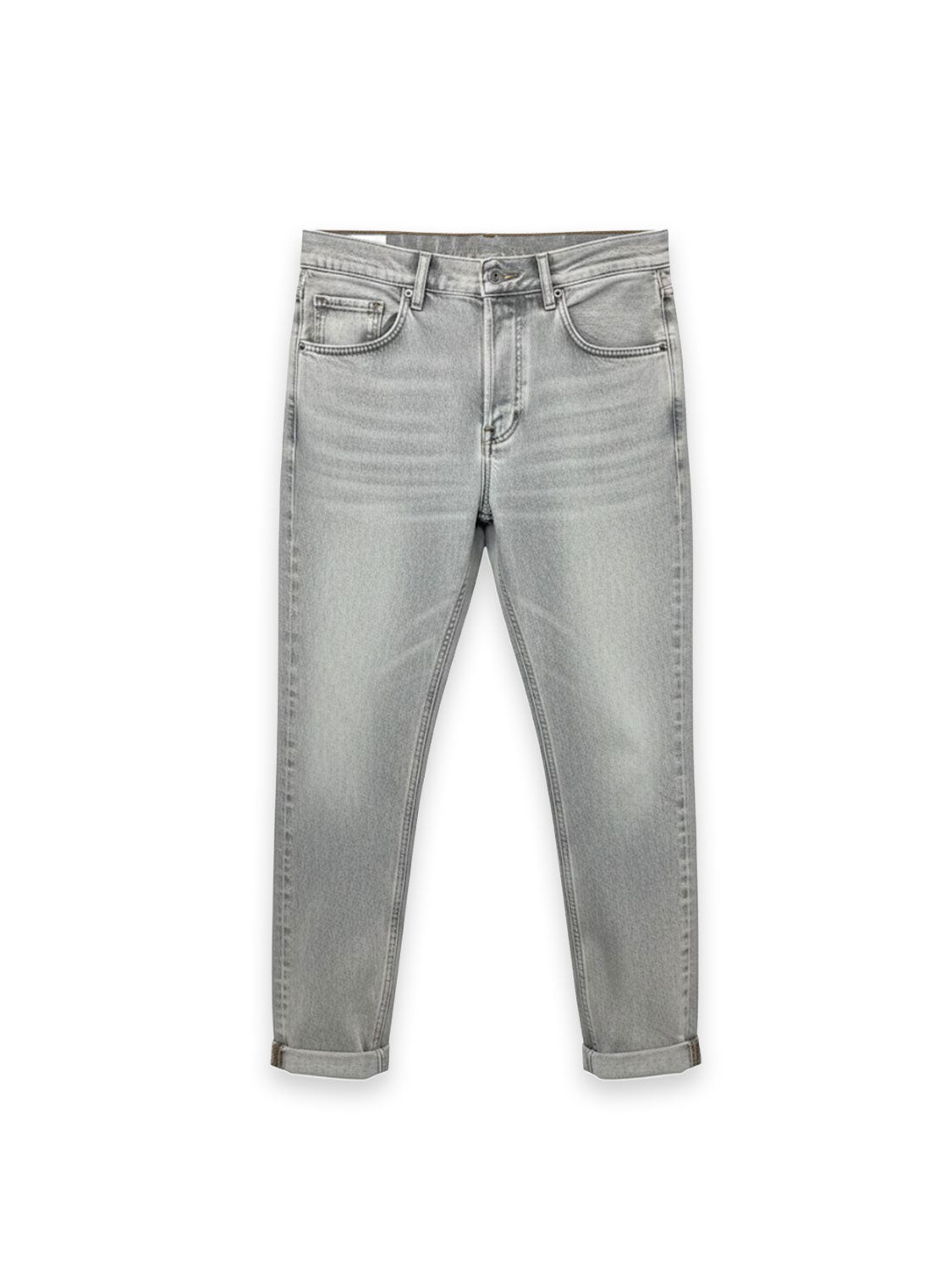 Jeans - hellgrau mit Umschlag