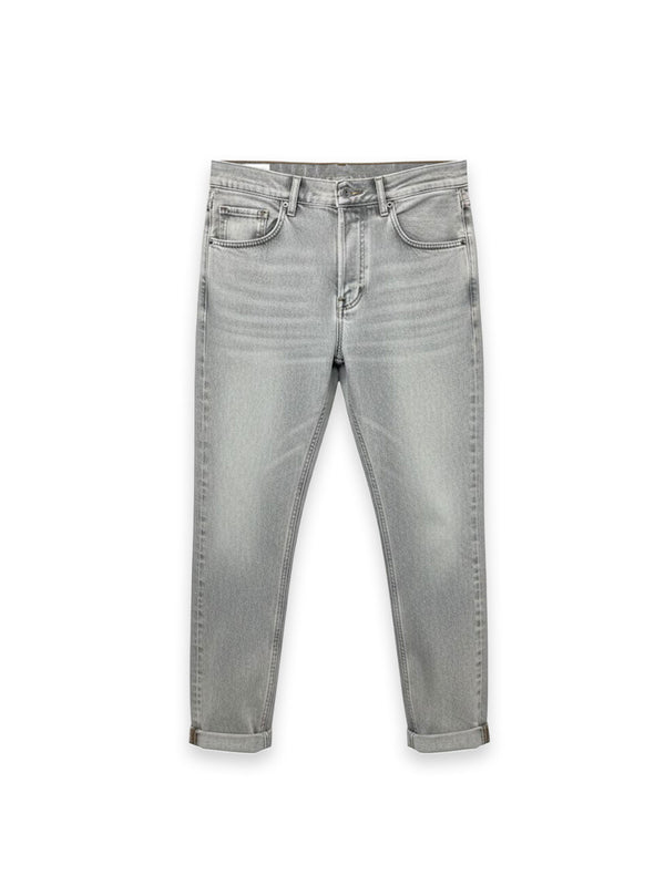 Jeans - hellgrau mit Umschlag