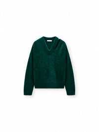 Dorothee Schumacher Fluffy Statements Pullover aus Merino und Kaschmir mit V-Ausschnitt – Vorderansicht