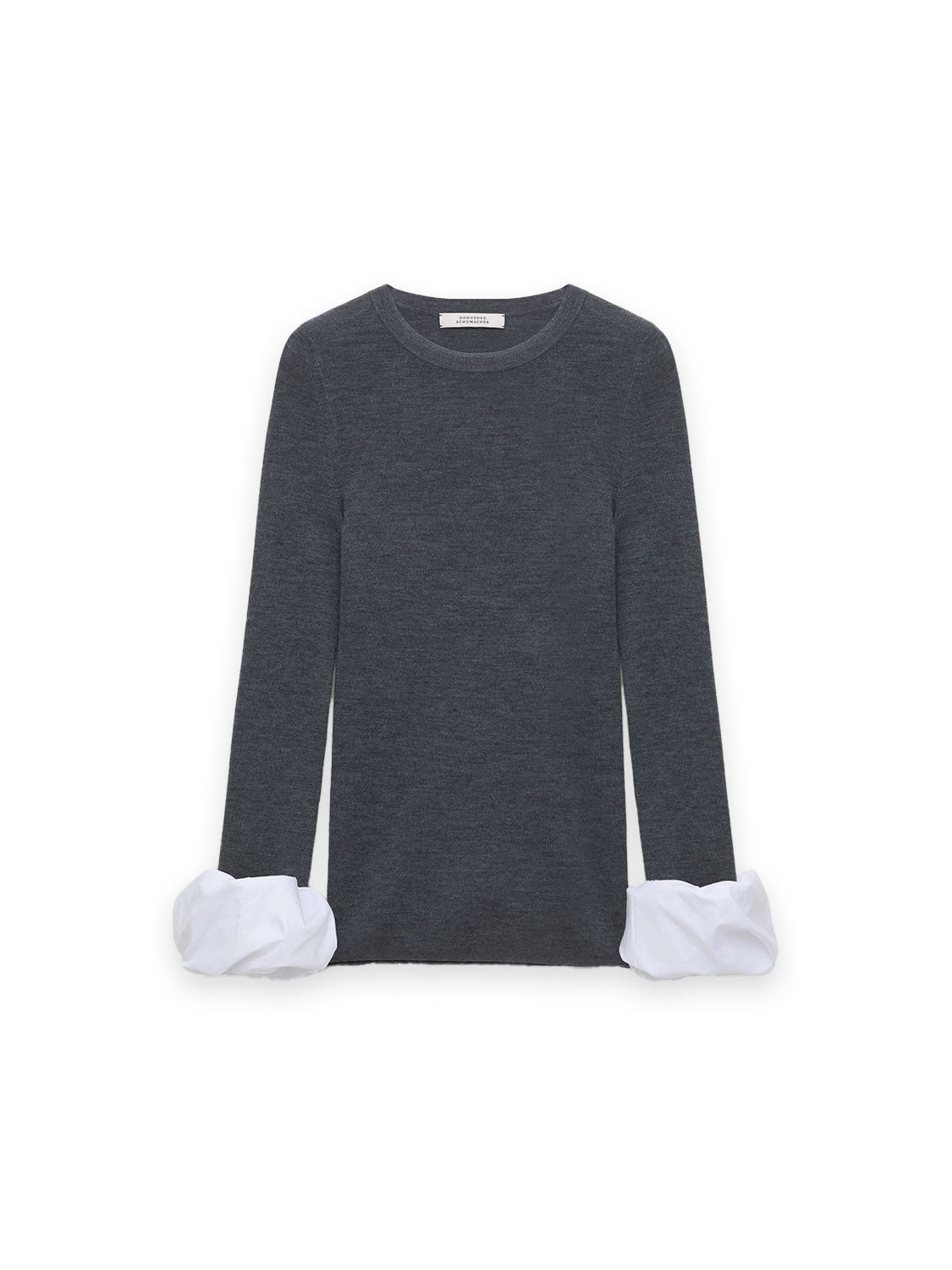 Chic Merino – Pullover mit kontrastierenden Ärmelbündchen