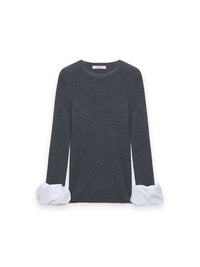 Chic Merino – Sweater with contrasting cuffs
