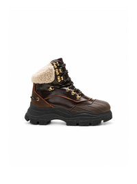 Dorothee Schumacher Vintage Shine Duck Boots mit Profilsohle – Seitenansicht