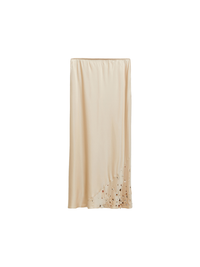 Sprakling Statements – Seiden-Midirock mit taufgestrickten Details