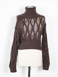 Lyla – Kurzer Rollkragenpullover im Grob-Strick